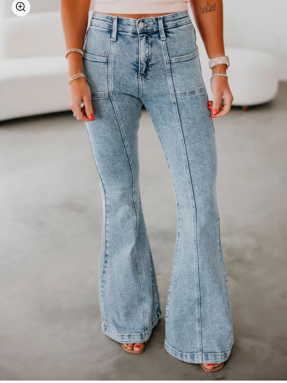 Saige Boot Cut Flare High Waist Light Wash Denim Jean‎ Womens 13 / 31 Stretch